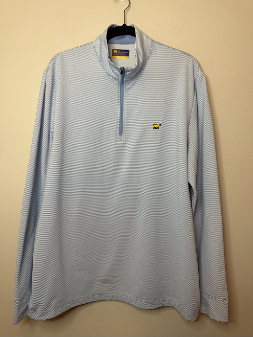 Jack Nicklaus 1/4 Zip Mens Blue Stripes Performance Golf Pullover Size L - Picture 2 of 6